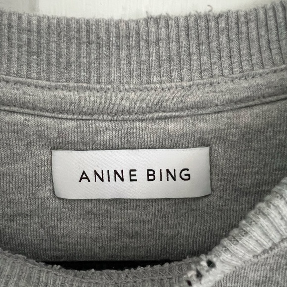 Anine Bing Kenny Sweatshirt Motel Heather Grey - Picture 5 of 10